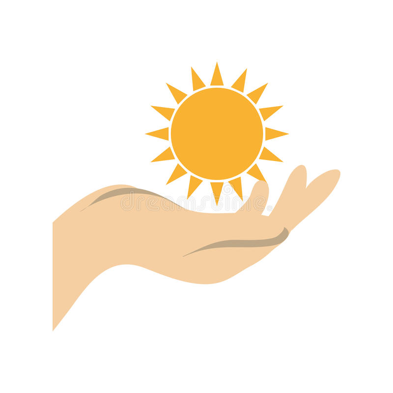 hand-holding-sun-shape-vector-illustration-86201675